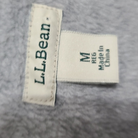 L.L.Bean Mens Flannel Shirt Blue/White Plaid Gray Fleece Lining Pocket M EUC - Picture 2 of 12